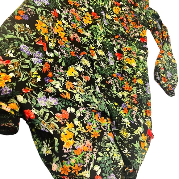 H&M | Black Floral Pattern Midi Dress | US Size 4 - Picture 7 of 10